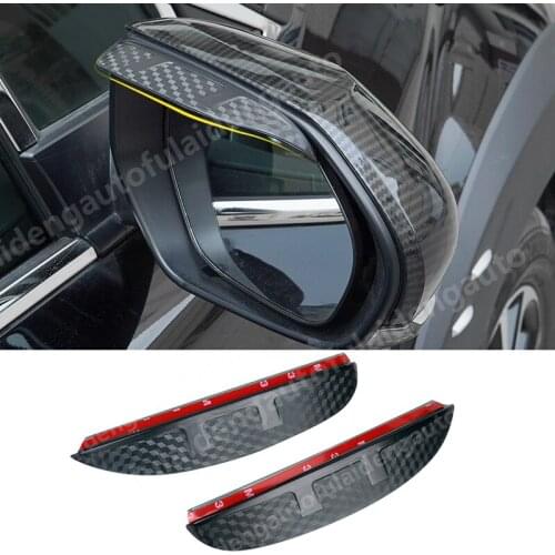 2pcs For Toyota CHR C-HR 2018-2021 Carbon fiber ABS Rearview Mirror Rain Eyebrow Trim car styling accessories