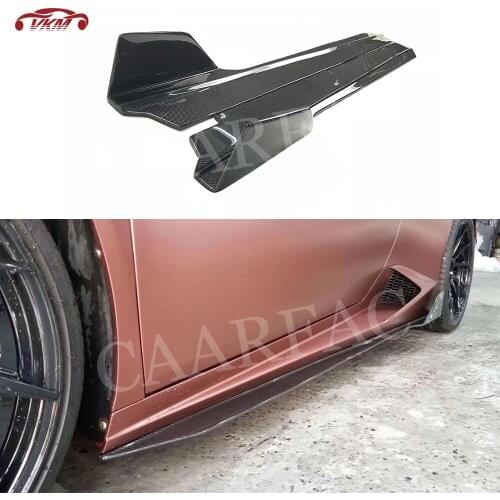 2 PCS/Set Dry Carbon fiber / FRP Side Skirts V Style Door Bumper Lip Aprons case For Lamborghini Huracan LP610-4 2014-2016