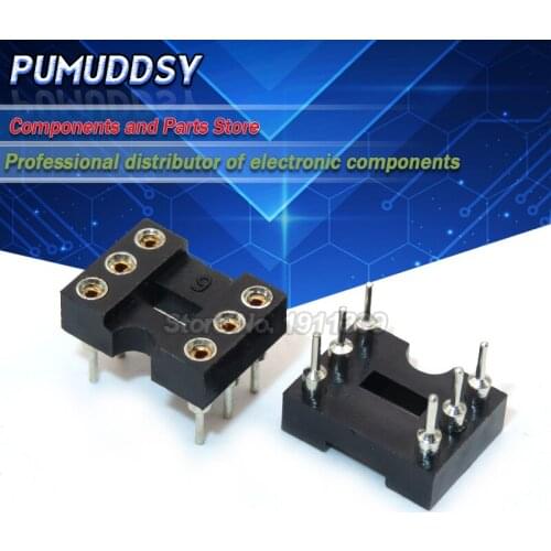 20PCS Round Hole 6 Pins 2.54MM DIP DIP6 IC Sockets Adaptor Solder Type IC Connector