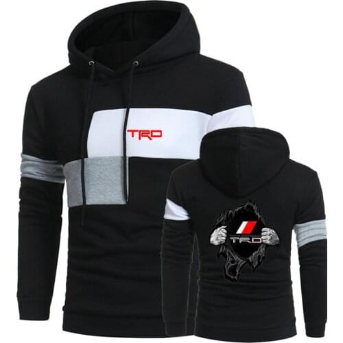 2020 Mens 3 Color Toyota TRD Car Logo Hip Hop College Cotton Customize Sport Hoodies Splice Pullover Male Sweatshirts Coats