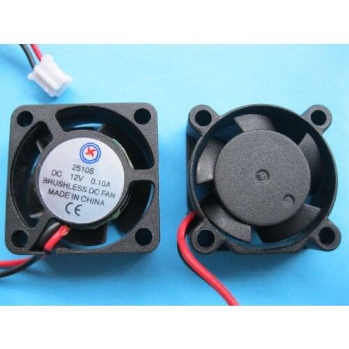 40 Pcs Brushless DC Cooling Fan 12V 2510S 5 Blades 25x25x10mm