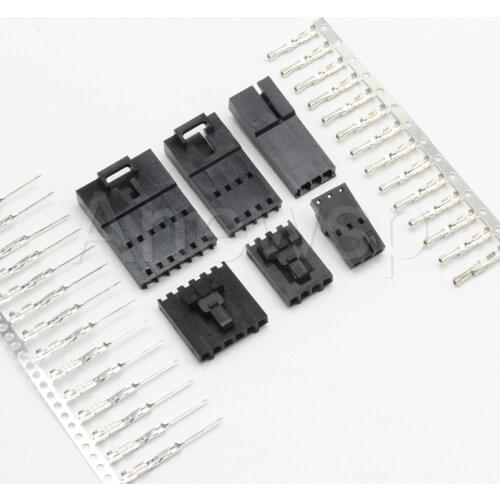 50Sets Dupont Connector MX2.54mm wire to wire type Male/Female Housing+Terminals 2P 3P 4P 5P-10Pin With Belt Buckle Single Row