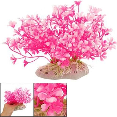 Fish Tank Pink Aquatic Plant Plastic Flower New Aquarium Ornamental Simulation Aquatic Plant Decoration Fish Tank Accessories