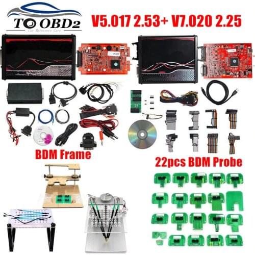 Free shipping Red EU V7.020 V2.25 V5.017 V2.53 Online Version LED BDM Frame BDM Probe 22pcs BDM100 FGTECH V54 Galletto