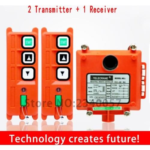 2 transmit 1 receive Wireless Industrial Remote Controller Electric Hoist Remote Control Winding Engine Sand-blast Equipment