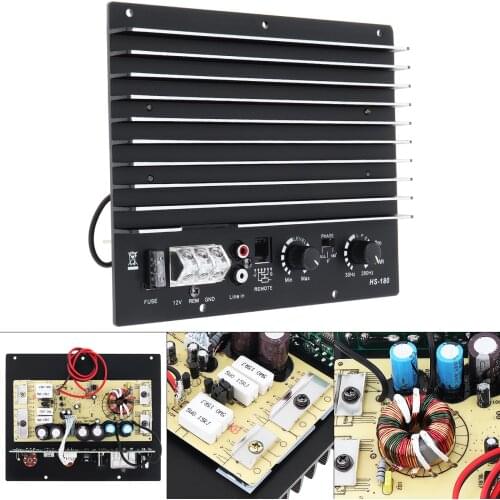 12V 1000W Black Power Bass Subwoofer Car Audio High Power Amplifier Board Enclosed Subwoofer Systems for Car Low Sound Speaker