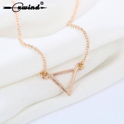 Cxwind Simple Design Chain Necklaces Geometric Triangle Pendant Necklace Delicate Triangle Chain Necklace for Women Gift