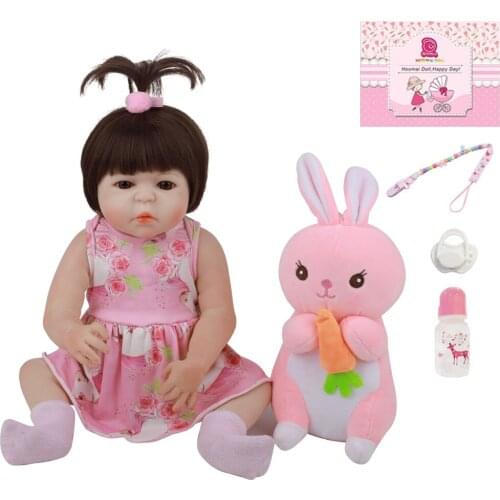 48CM Lifelike Reborn Dolls Early Education Whole Silicone Cute Handmade 18Inch Princess Girl Baby Toy Doll For Kid Birthday Gift