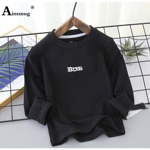 Children Kniited T-shirt Unisex Boys Girls Loose Tees Shirt Latest Casual Pullovers Long Sleeve Autumn Cotton Top Kids Clothing
