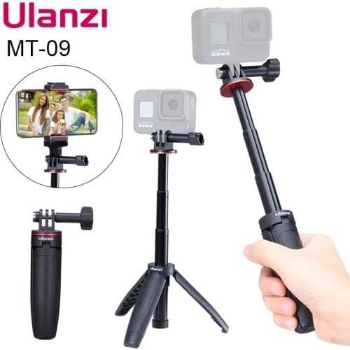 Ulanzi MT-09 Extend Gopro Vlog Tripod Mini Portable Tripod for Gopro Hero 9 8 7 6 Black Session SJCAM YI DJI Osmo Action Camera