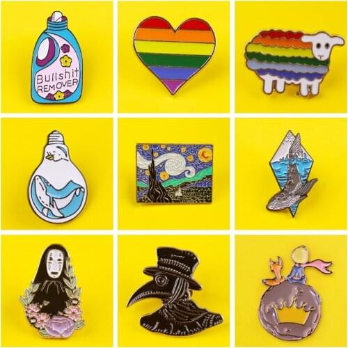 Ague Doctor Enamel Pin Van Gogh Brooches Cartoon Badge for Bag Lapel Pins For Clothes Pride Enamel LGBT Pins for Backpacks
