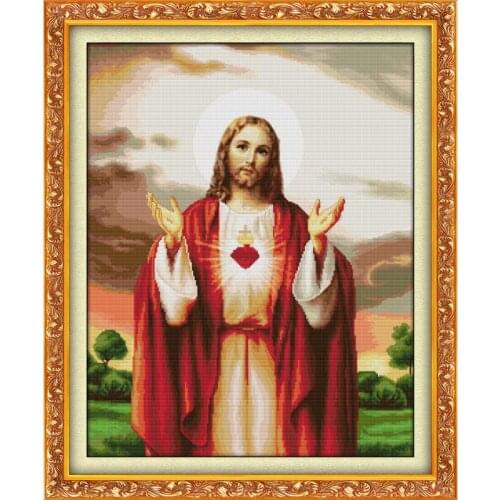 Joy Sunday Jesus Christian Home Decor Painting Counted Cross Stitch Pattern DMC 14CT DIY Kit Embroidery Needlework Set Wholesale