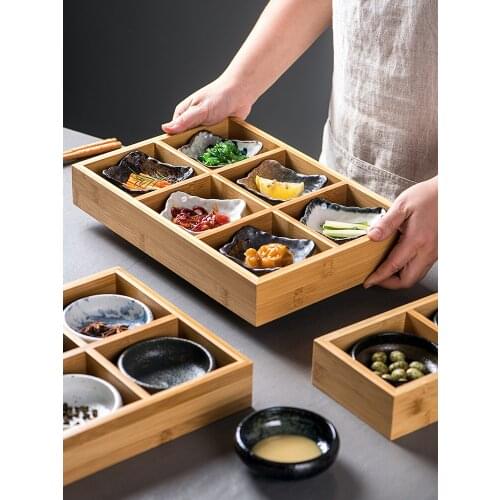 Japanese-style Ceramic Plate, Special-shaped Dish, Snack Dish, Household Tableware, Seasoning Dish, Dipping Dish, Wooden Tray