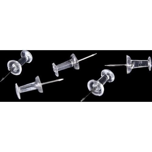 40pcs Clear Transparent Plastic Tacks Push Pins Assorted Making Thumb Tacks Cork Board Office School Stationery Supplies
