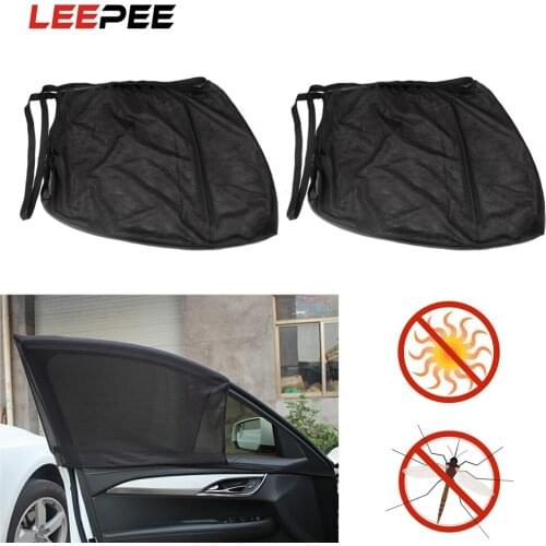 LEEPEE 2 Pieces Car Curtains Mesh Cover Car Sun Shade Window Sun Shade UV Protection For Front Side Window Interior Accessories