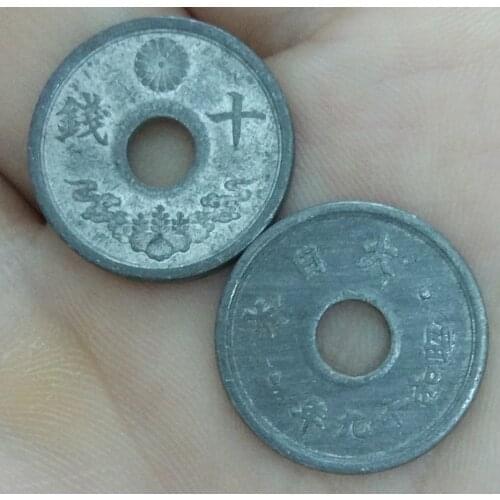 19mm 1944 Japan 10 Cents Coins Old Original Coin Collectible Edition 100% Real Rare Coins Random Year
