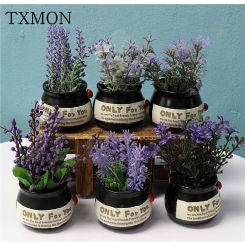 Desktop creative mini green plant potted plastic flower simulation succulent plant artificial flower bell orchid small potted