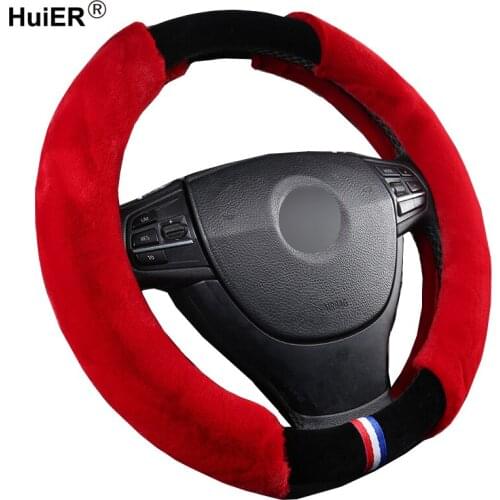 8 Colors Car Steering Wheel Cover Winter Soft Warm Funda Volante Universal Braid on the Steering-wheel Auto Car Styling