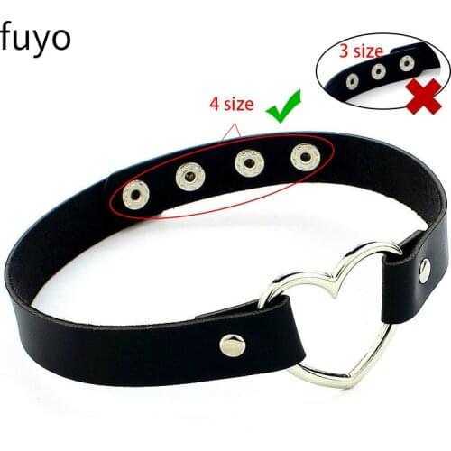 High Quality Upgrade 4 size adjustmen Punk Gothic Belt Choker Necklace PU Leather on Neck Buckle Necklaces Jewelry Women Gifts