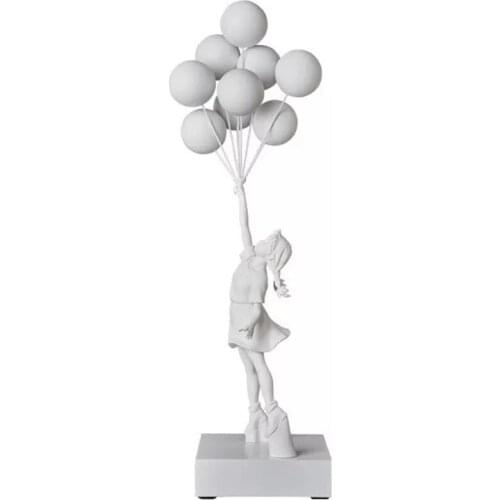 Christmas Gift Luxurious Balloon Girl Statues Flying Art Sculpture Resin Craft Home Decoration