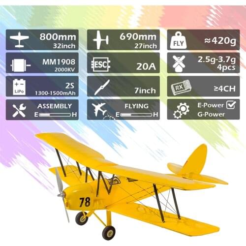 RC Airplane Wood Aircraft 800mm Wingspan Outdoor Flight Toys for Kids Boys DIY Assembly Model BNF Version with Receiver DSMX/2