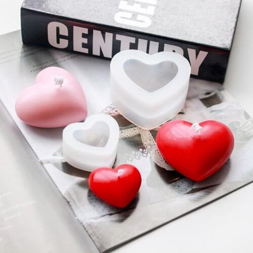 DIY Love Heart Candle Resin Mold 3D Love Heart Silicone Mold Aroma Gypsum Plaster Silicone Mould Home Decoration Chrismas Party