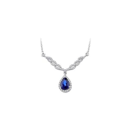 Symbol Gold 1.15 Carat Diamond Sapphire Necklace Fashion Jewelry Stylish Brilliant Eye-catching Pendant For Women