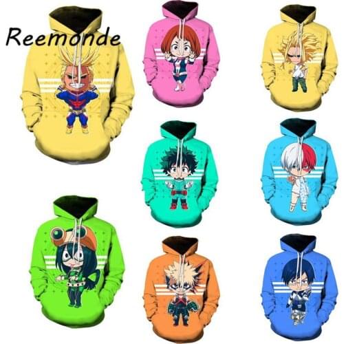My Hero Academia Midoriya Izuku Hoodies Sweatshirts Women Pullover Top Coat Cos 3D Print Todoroki Shoto Hip Hop Hooded Sweater