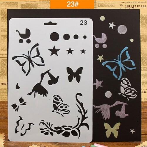 Butterfly stencil template kids paper craft art drawing stencil scrabooking