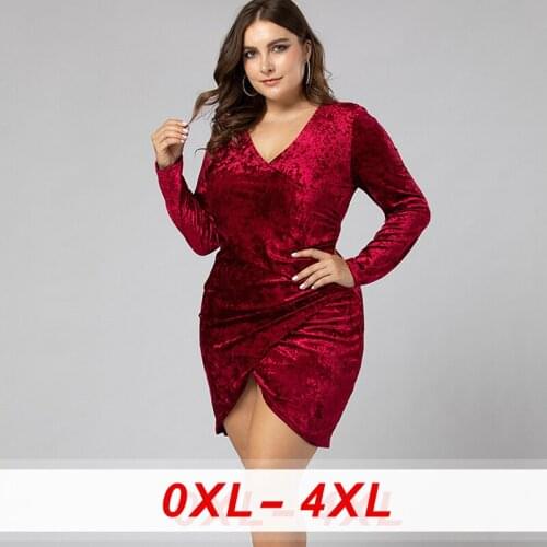 Solid Ruched Overlap Velvet Long Sleeve Wrap Buttocks Woman Short Dress 2020 Spring Party Sexy V-neck Sequin Women Mini Dresses
