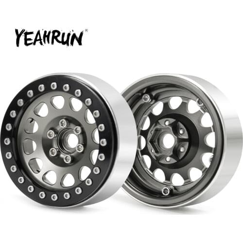 YEAHRUN 2.2inch Aluminum Alloy Beadlock Wheel Rims Hubs for Axial SCX10 Wraith 90018 Traxxas TRX-4 1/10 RC Rock Car Accessories