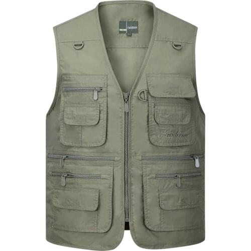 Summer Men Sleeveless Baggy Jacket With Many Pockets Male Casual Regular Fit Multi Pocket Photographer Vest Waistcoat For Mens
