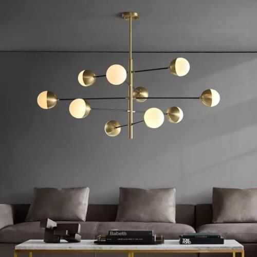 Gold chandelier lighting For Kitchen Bar Dining bedroom light chandelier designer Replica Ball glass bubble chandelier