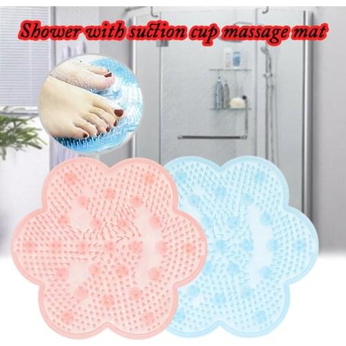 1 PC Lazy Bath Massage Pad Suction Cup Non-slip Mat Bathroom Shower Body Cleaning Silicone Brush Bathing Massage Tools
