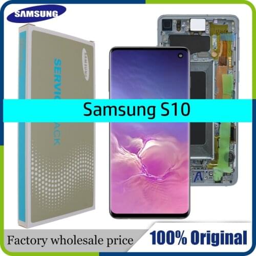 100% Original AMOLED 6.1'' LCD For SAMSUNG Galaxy S10 G973F/DS G973U G973 SM-G973 Display Touch Screen Digitizer Replacement