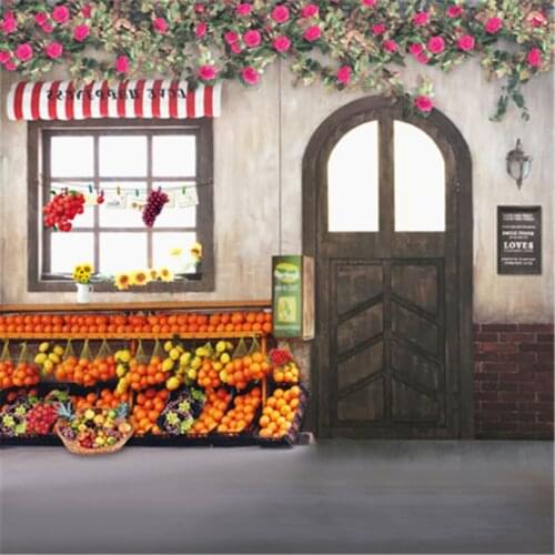 5*7ft photo studio photographic background fresh fruit with flowers shop for kids photos wedding backdrops photography