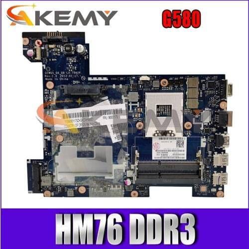 Akemy QIWG5_G6_G9 LA-7982P Motherboard For Lenovo G580 Laptop Motherboard 90001175/90000119 PGA989 HM76 DDR3 100% Test Work