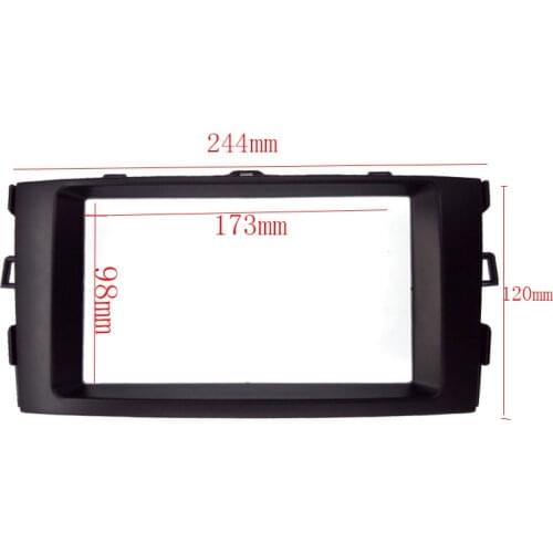 Fascia Fitting For 2011 Toyota Auris Corolla 173*98mm 2DIN Car Radio Trim Audio Panel Kit Black Color Fascia ABS Material