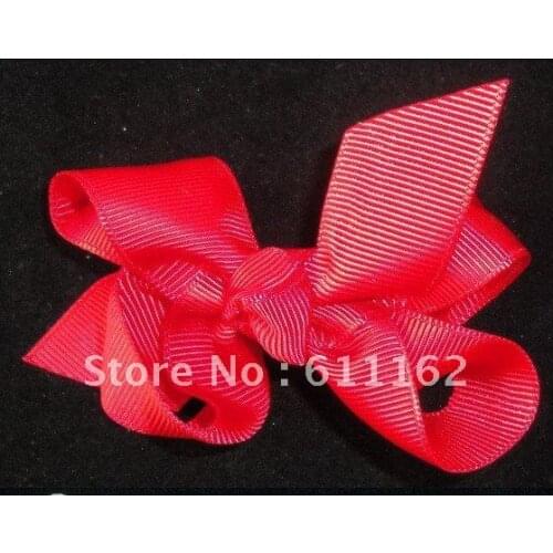 200PCS girls' hairpin Bows high quality 3'' Baby Hair bow grosgrain ribbon bows hairband colorful KH