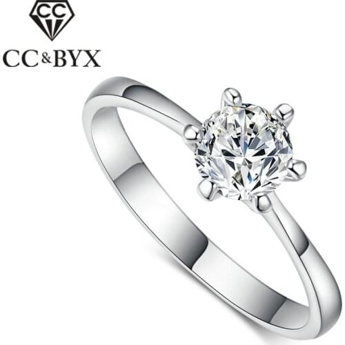 CC Jewelry Fashion Classic Jewelry Rings For Women White Gold CZ Color Bridal Wedding Ring Engagement Bijoux Accessories CC1010