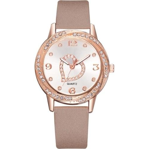 Leather Strap Bracelet Watch Women Heart Watches Top Brand Luxury Ladies Fashion Casual Watch Female Clock Relogios Femininos