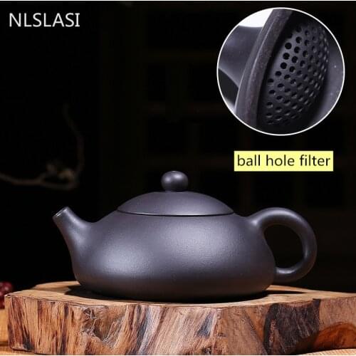 NLSLASI Yixing teapot handmade zisha tea pot purple clay kettle Chinese custom tea set drinkware Ball hole filter 240ml