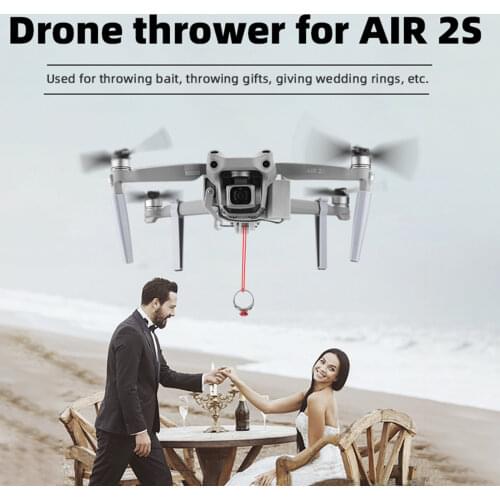 SUNNYLIFE Drone Airdrop Fish Bait Gift Ring Thrower Transport Delivery Drop Device with Landing Gear for DJI Air 2S Drone