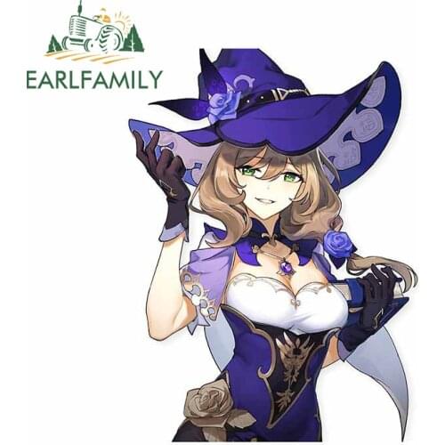 EARLFAMILY 13cm x 9.8cm for Genshin Impact Car Stickers Funny Decal Waterproof Occlusion Scratch Vinyl Material For JDM SUV RV