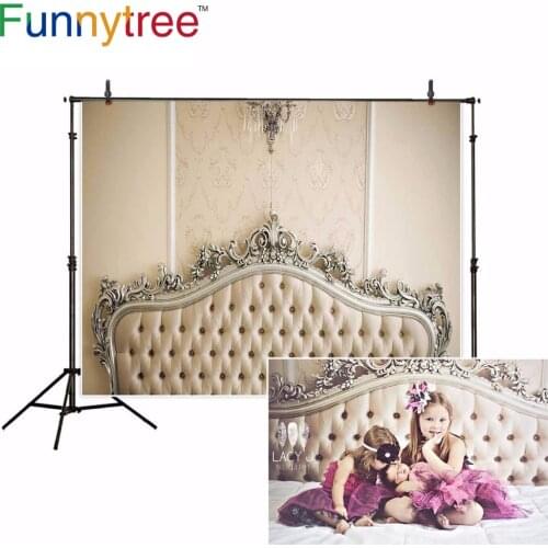 Funnytree Headboard photography backdrops white damask newborn family bedhead photo studio background photocall photophone