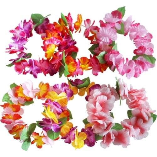 Hawaii Flower Garland Headband Headpiece Bracelet Bangle Set For Wedding Party Box Decoration DIY Summer Wreath Craft