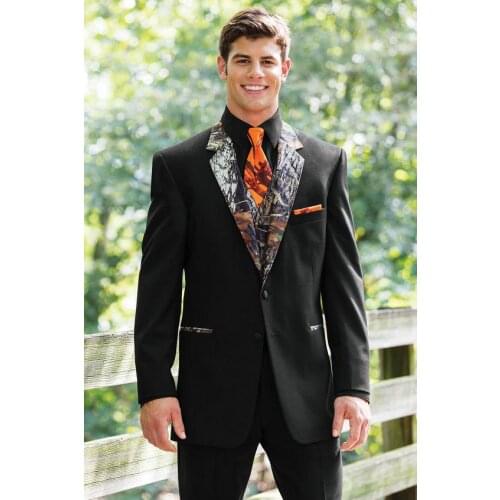 Camouflage Men Slim Fit Suits Groom Tuxedos Two Buttons Mens Wedding Suits Notched Lapel Groom Wear Prom Suits For Men ( Jacket