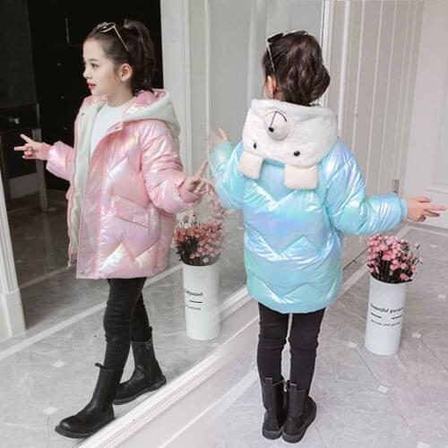 2 Colors Winter Clothes For Girl 4-12Yrs Warm Hooded Quality Toddler Kids Girls Jackets Thicken Children Outerwear Zipper Coats