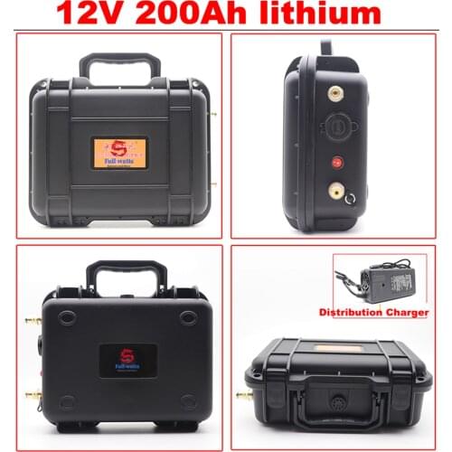 Lithium12v 200Ah Lithium polymer 12v pack 3s for ups inverter solar home system power supply + 12.6v 20A Charger