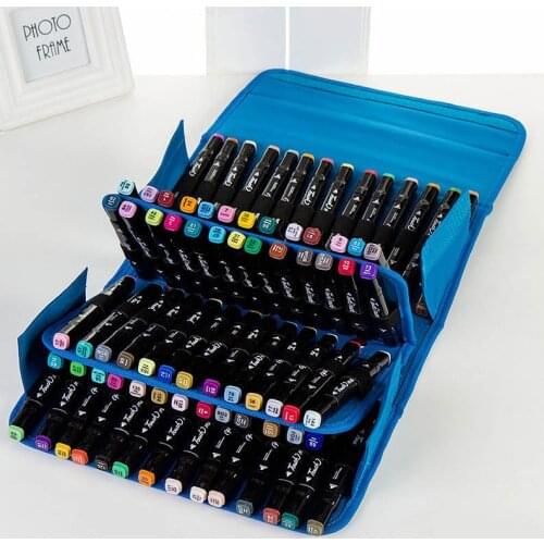 Breeze 3 Color 80 Hole Markers Pen Bags Stationery Art Markers Pen Bags Artist Sketch Copic Markers Pen bag For School Supplies